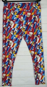 LuLaRoe Mujer Navidad Leggings Rojo, Azul y Blanco con Santa Talla TC2 Nuevo - Imagen 1 de 3