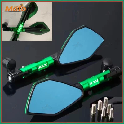 GREEN For Kawasaki KLX300SM/300/250/250/150/125/110 Rear View Mirrors Anti-glare - Image 1 of 4