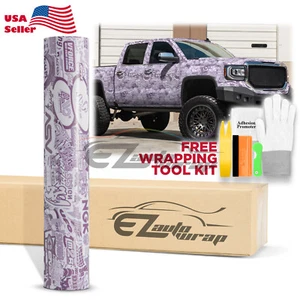 Premium JDM USDM Anime Graffiti Sticker Bomb Vinyl Decal Sticker Wrap Sheet #BLK - Picture 1 of 11