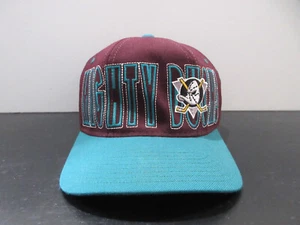 VINTAGE Anaheim Mighty Ducks cappello berretto aderente uomo 7 1/2 hockey starter uomo anni 90 - Foto 1 di 8