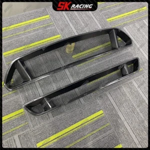 Carbon Fiber/Black Front Upper+Lower Bumper Grill Grille Fits 15-17 Ford Mustang - Picture 1 of 25