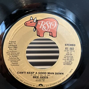 BEE GEES "CAN'T KEEP A GOOD MAN DOWN 45 RPM near mint jukebox RECORD [CC3-12 #54 - Picture 1 of 4