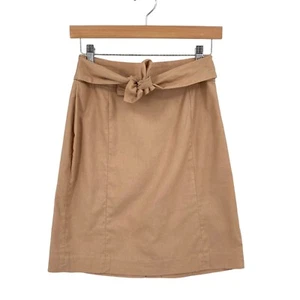 Banana Republic Linen Blend A Line Skirt Womens Size 0 Beige Vented Back Zipper - Picture 1 of 14