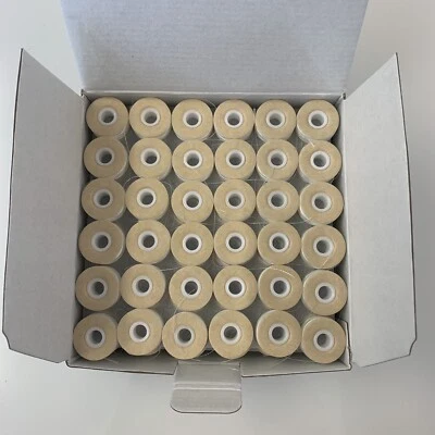 Embroidery  Pre-wound Bobbins 144 Per Box  (size L) White - Image 1 of 3