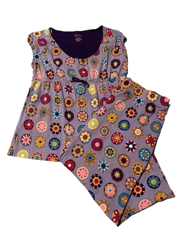 Nick And Nora Plus Size Capri Pajama Set Size 2X Novelty Pattern Loungewear - Изображение 1 из 4