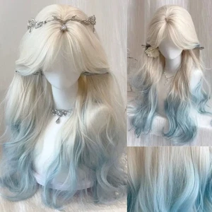 Middle Part Long Body Wave Wigs Natural Lolita Cosplay Wigs Party - Picture 1 of 12