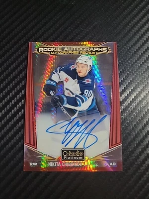 2024-25 O-Pee-Chee Platinum Red Prism Rookie Autographs Nikita Chibrikov  9/30 - Image 1 of 4
