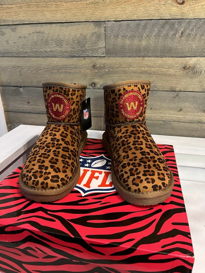 Nuevas botas Love Cuce NFL Washington Commanders talla 7 botines bling leopardo Foto 1 de 4