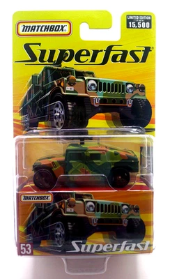 MatchBox SUPERFAST HUMMER HUMVEE #53 CAMOUFLAGE Limited Edition 1 of 15,500 - Image 1 of 3