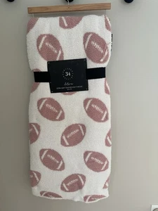 ARTISAN 34 Pink Football Extra Soft Feather Knit Throw Blanket 50”x 70” - Picture 1 of 5