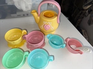 Little Tike Tea Set With Spoon (10 Total Pieces) - Picture 1 of 9