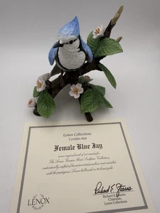 Statuina Lenox Fine Porcellana Collezione Uccellino da Giardino Femmina Bluejay - Foto 1 di 7