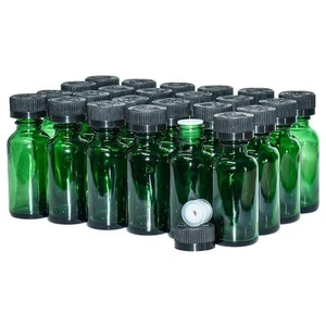 1 oz. Green Boston Round with Reducer and Black Child-Resistant Cap (20/400) (V2 - Picture 1 of 14