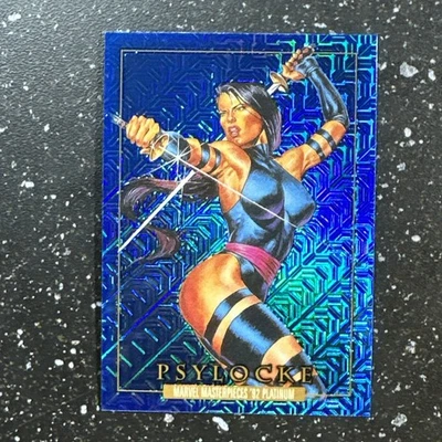 2025 Skybox Marvel Masterpieces 92 Platinum PSYLOCKE #65 Blue Traxx Parallel - Image 1 of 2