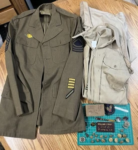 WWII Army Air Corps uniforme giacca e patch raggruppamento CBI con nome - Foto 1 di 22