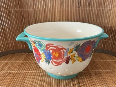 Pioneer Woman Floral Berry colander (Celia) Red, blue  and Off White Ceramic - Image 1 of 4