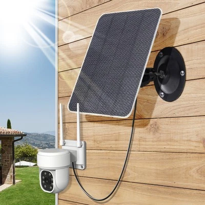 MARKENLOS 10W 5V Solarpanel für Überwachungskamera Wetterfest Micro USB + TYPE-C 3m Kabel