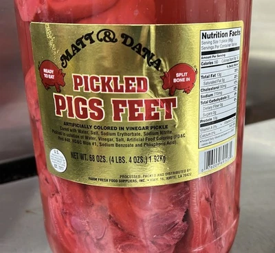 Authentic Louisiana Pickled Pig's Feet 1 Gallon(4.25lb )Ready-to-Eat - Image 1 of 4
