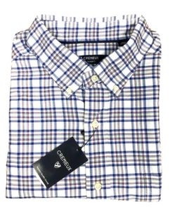 $75 CREMIEUX MUSTIQUE COLLECTION PLAID UOMO BOTTONI COTONE BIANCO TAGLIA XL - Foto 1 di 1