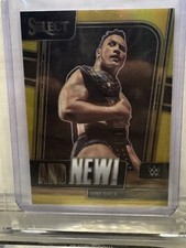 2023 Panini Select Wwe The Rock And New Gold Prizm #/10 Has A Ding On Bottom 