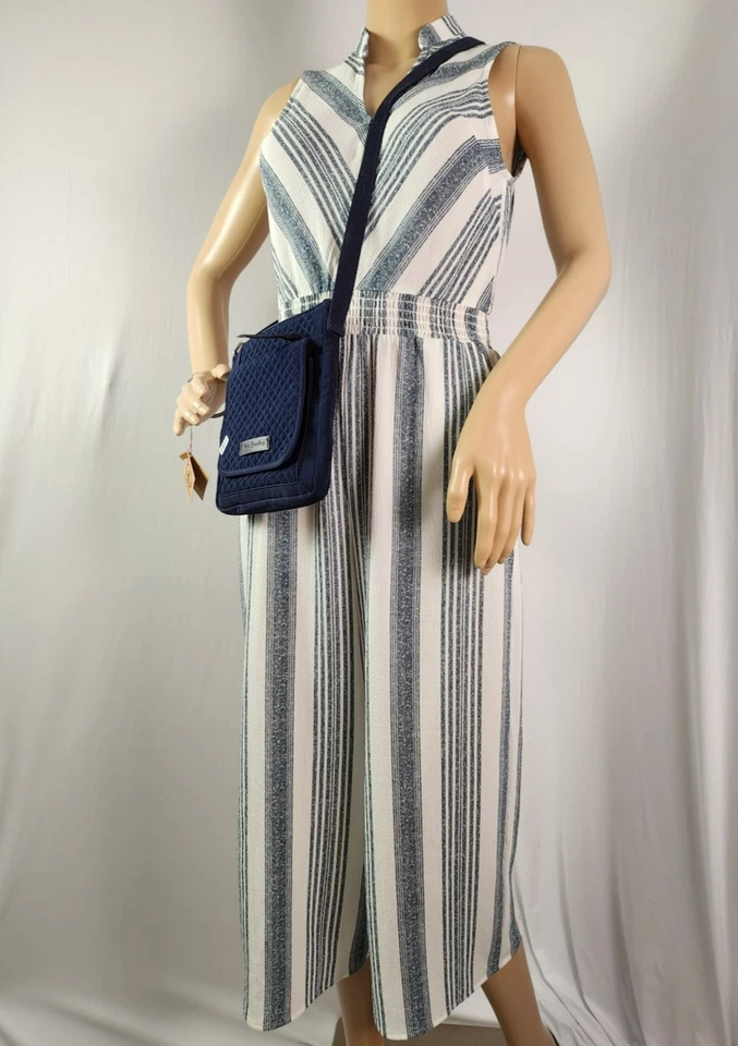 Mono para mujer Monteau mameluco azul blanco sin mangas pequeño (solo mameluco) Foto 1 de 4