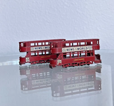 2 Vint LESNEY MATCHBOX Models of Yesteryear No3 Red Tram Trolley London England - Image 1 of 4