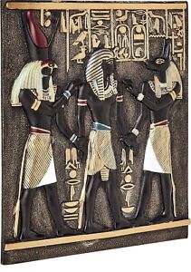 Rameses I Between Horus and Anubis Wall Frieze Decorations Egyptian 11 inch
