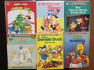 Vintage Konvolut 6 goldene Farbsticker & Malbücher, unbenutzt/leicht gebraucht - Bild 1 von 18