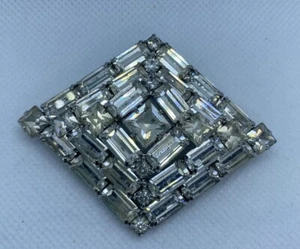 Spilla vintage Warner a cupola con strass spilla forma diamante elegante retrò - Foto 1 di 3