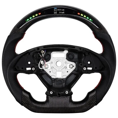 3k Real Carbon Fiber LED Steering Wheel For Chevrolet Corvette C7 2014-2019 Foto 1 de 4
