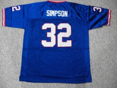 O.J. SIMPSON Unsigned Custom Buffalo Blue Sewn New Football Jersey Sizes S-3XL Cover