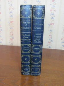 Lot of 2- Library Edition- Count of Monte Cristo + Robinson Crusoe + - Picture 1 of 6