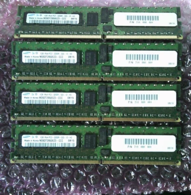 4GB 4 X 1GB SAMSUAG M393T2950EZ3-CCC 1GB 1RX4 PC2-3200R PC2 EMC 214 000 004 - Image 1 of 4