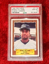 BERNIE WILLIAMS ROOKIE RC 1990 PROCARDS ALBANY YANKEES #1179 MINORS RC PSA 10 🔥