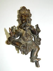 Antique Ganesha Figurine Bronze Sculpture - Picture 1 of 11