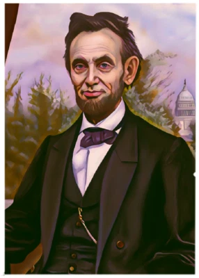 ABRAHAM LINCOLN * Custom ACEO * Novelty * PRESIDENT * Art Card * ATC - Imagem 1 de 2