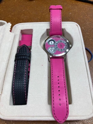 Reloj de pulsera Curtis & Co 50 mm Big Time World 3 zonas horarias rosa con 2 correas adicionales Foto 1 de 4