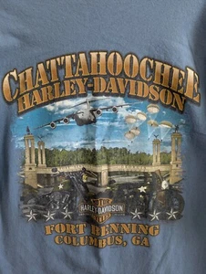 Harley Davidson TShirt Columbus Chattahoochee Fort Benning XL C-130 Paratroopers - Picture 1 of 12