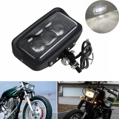 Faro rectangular LED para Harley Softail Bobber Café Racer Honda Yamaha Suzuki Foto 1 de 4