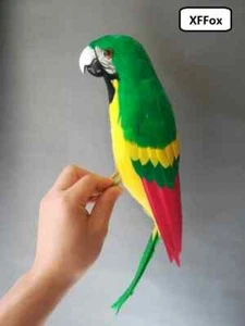 nuevo simulación espuma y pluma loro verde y negro modelo pájaro regalo unos 42cm - Imagen 1 de 3