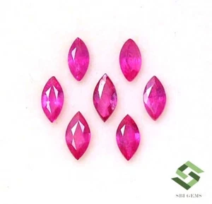Rubí Natural Corte Marquesa 5x2.50 MM Lote 07 Piezas 1.49 Cts Facetado Suelto - Picture 1 of 7