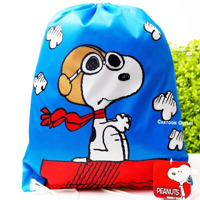 Peanuts Snoopy Backpack Drawstring Sling Tote Cinch Bag Authentic String Back - Image 1 of 4