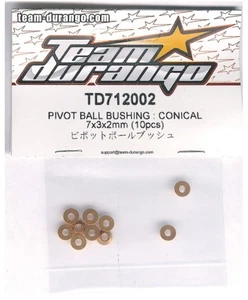 10x M3 3x7x2mm RC Car Truck Buggy Truggy Gold Alloy Conical Ball Bushing Pivot - Picture 1 of 2