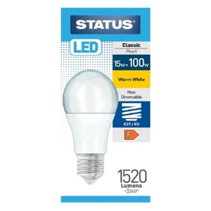 Status 15W (=100W) ES GLS Opal Warm White LED Light Bulb - Picture 1 of 4