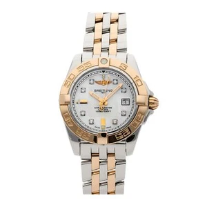 Breitling Galactic Quartz Steel Rose Gold Diamond Bracelet Watch C71356L2/A712 - Picture 1 of 4