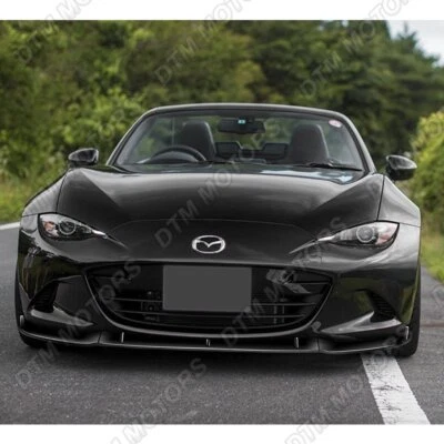 For 2016-2021 Mazda Miata MX-5 MP-Style Painted Black Front Bumper Body Kit Lip - Image 1 of 4