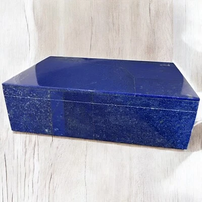 Lapis Lazuli Jewelry Box Natural Color Hand Carved Crystal Stone, Size-L.