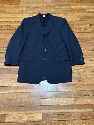 Jos A. Bank Mens Blazer Jacket Size 39R Black 100% Wool 3 Button Sport Coat - Image 1 of 4