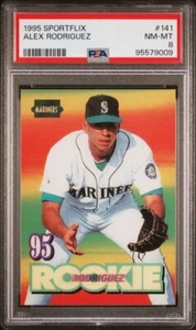 1995 Sportflix Alex Rodriguez ROOKIE RC #141 Seattle Mariners PSA 8 NM-MT - Picture 1 of 2