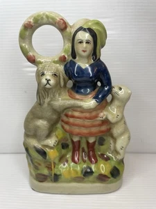 Staffordshire Figurine Lion Queen Ellen Chapman Lion Tamer Wombwell Circus - Picture 1 of 8